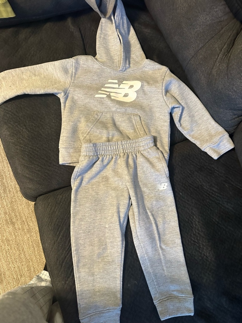 New Balance Kids Gray Joggers Sweatpants with Logo